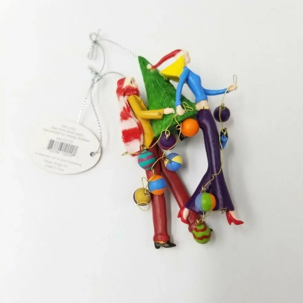 Couple Xmas Tree And Lights Christmas Ornament Collectible Design Design New